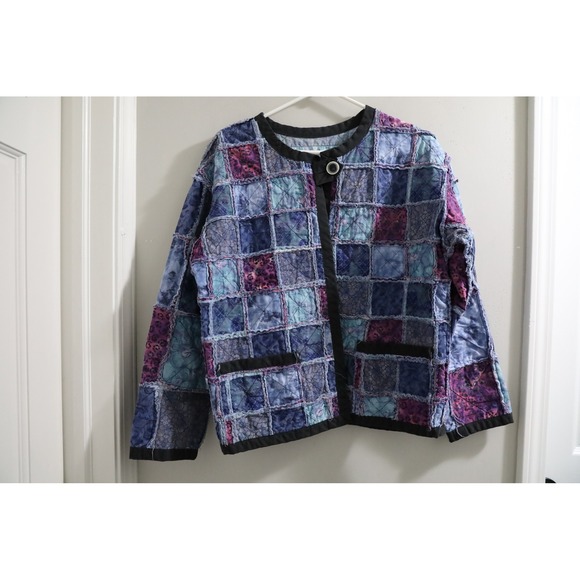 Patchwork Quilted Jacket Textured Art to Wear Festival Coat - Picture 1 of 4